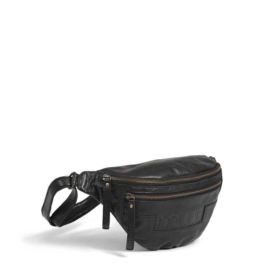 muud VEGAS Handmade bumbag in leather, color black