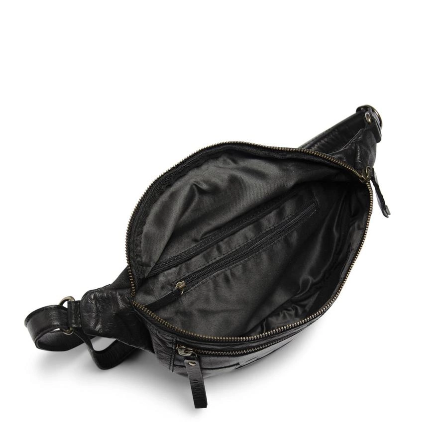 muud VEGAS Handmade bumbag in leather, color black