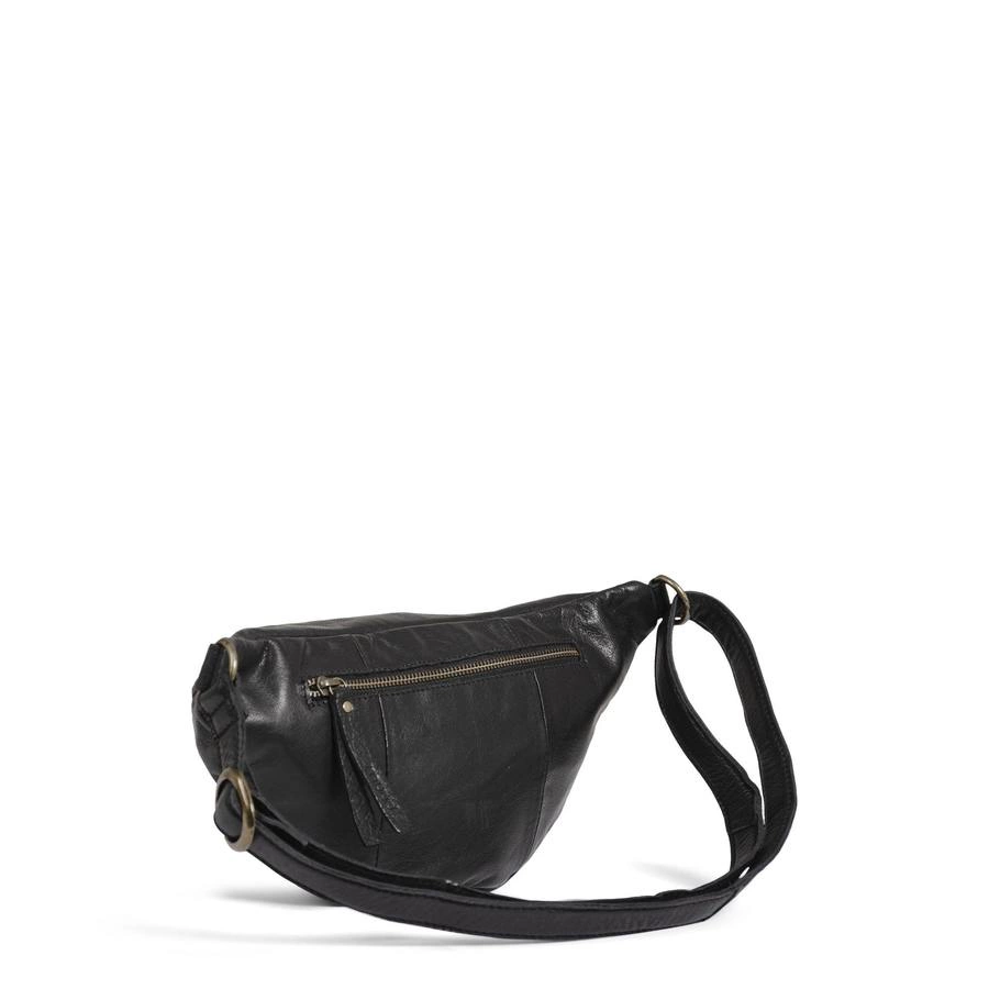 muud VEGAS Handmade bumbag in leather, color black