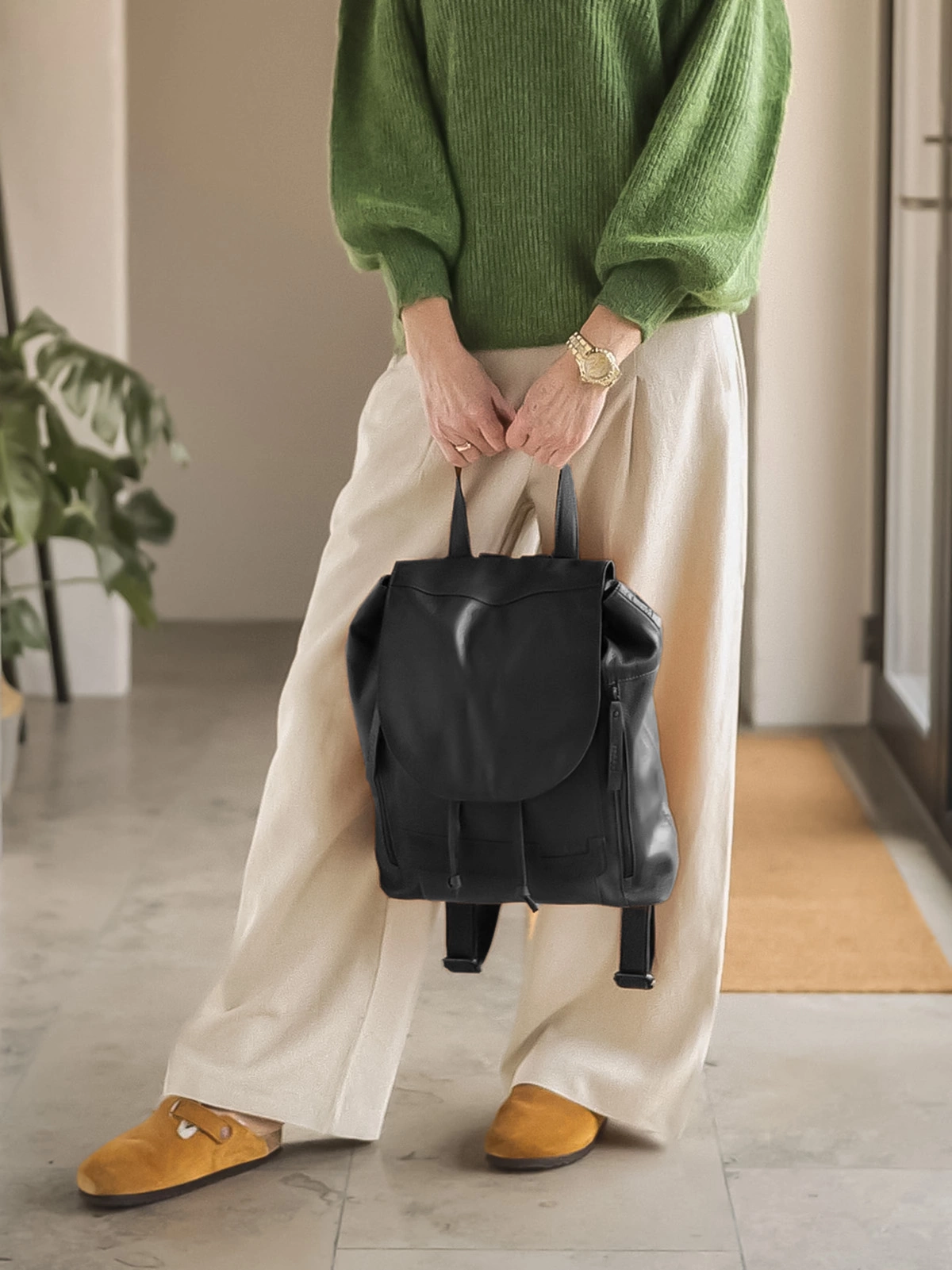  Muud Gimo musta nahkareppu, reppu, nahkaa, black leather Backpack