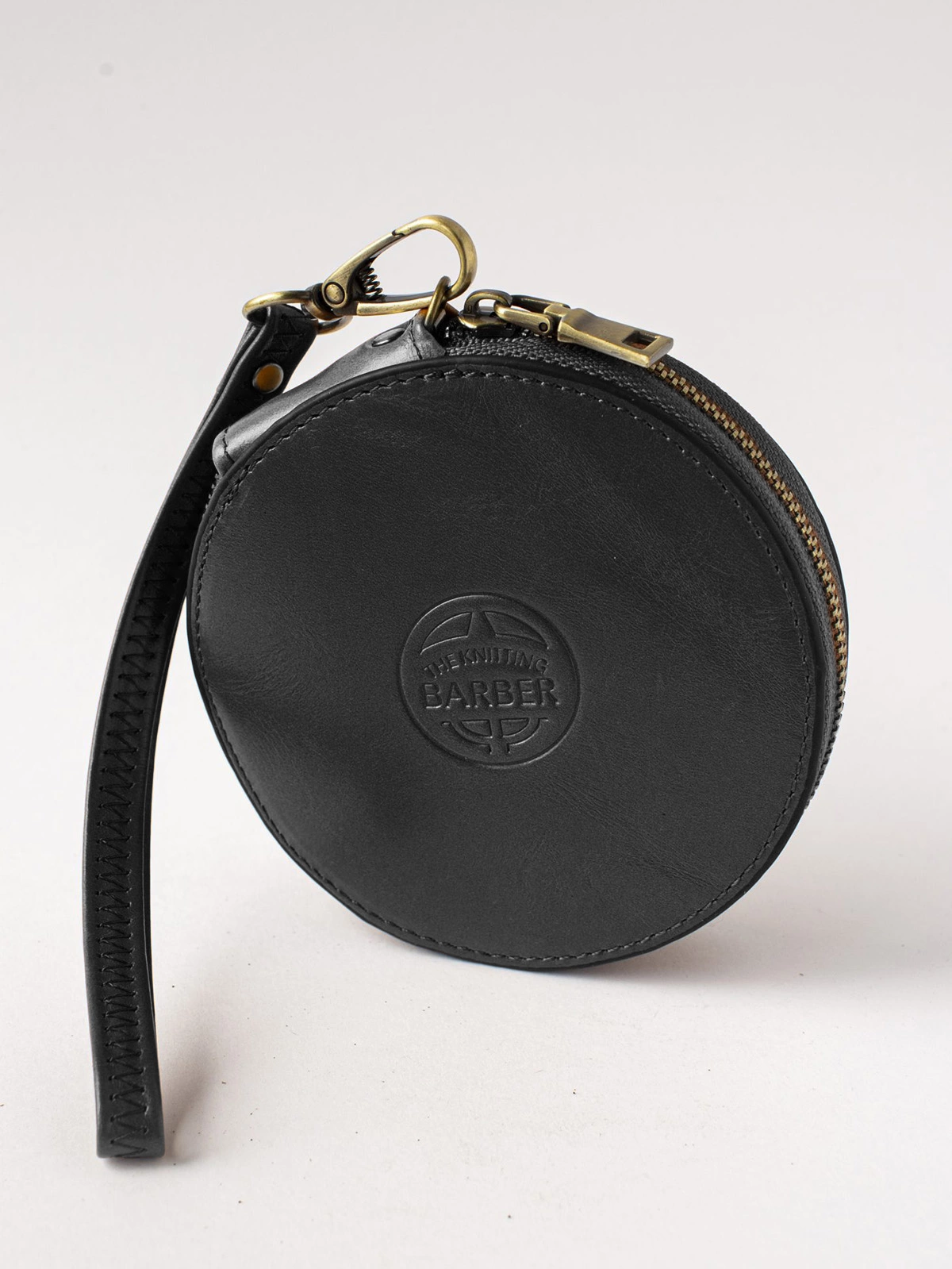 TKB The Knitting Barber Sir Percy Black Leather Notion Bag
