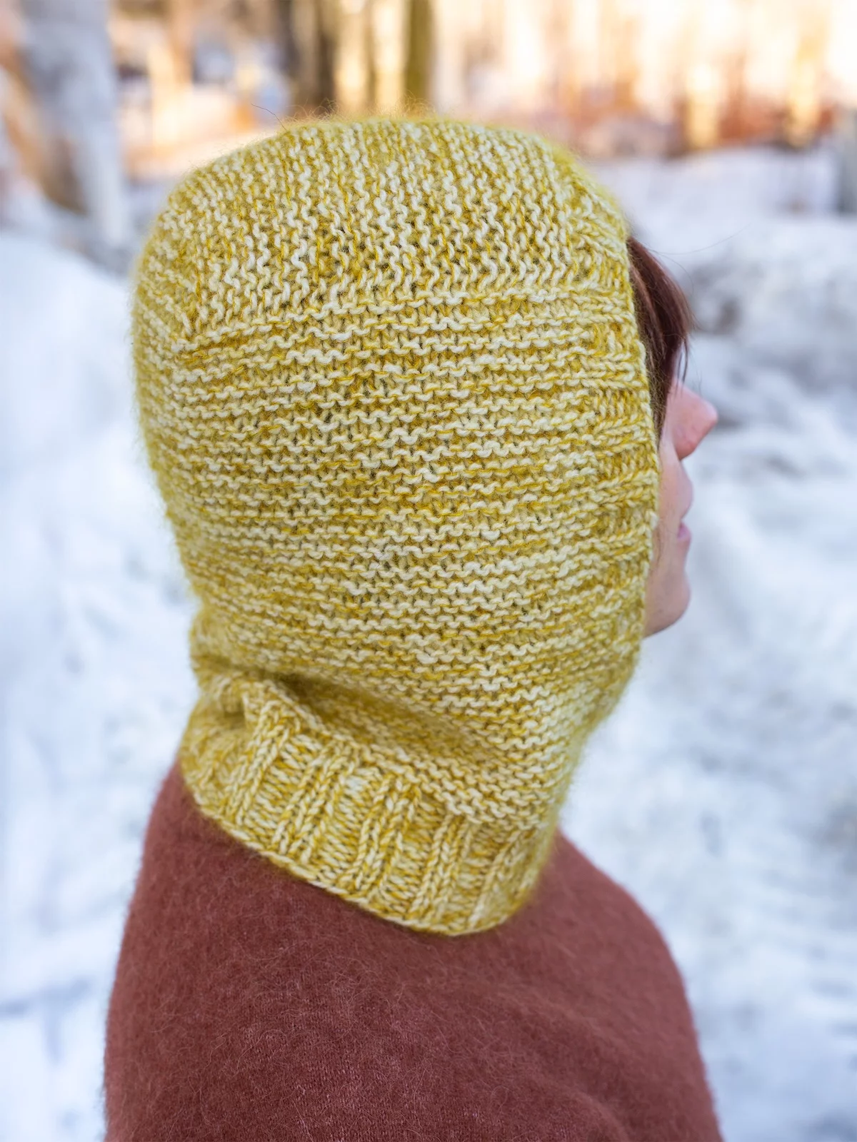 Marshmallow Balaclava Knitting Pattern for Tukuwool DK and Silk Mohair