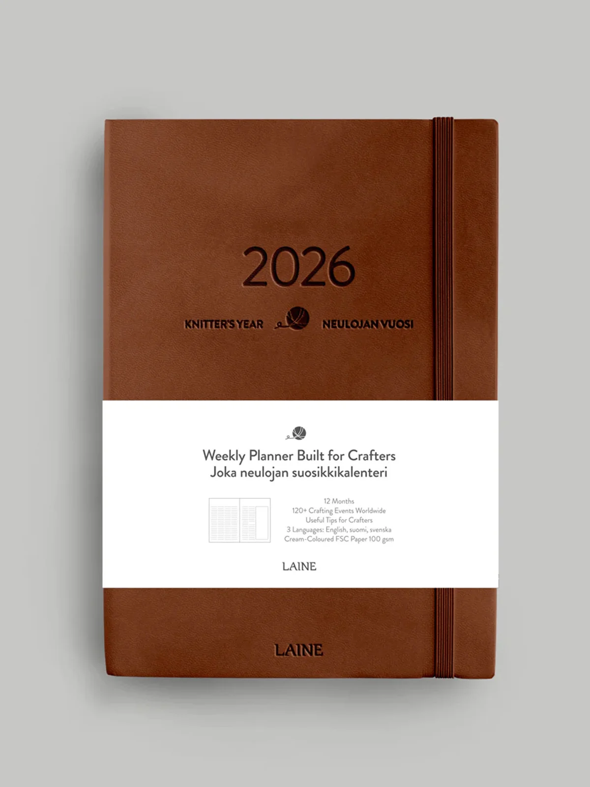 Laine Knitter’s Year 2026 weekly planner - Brown