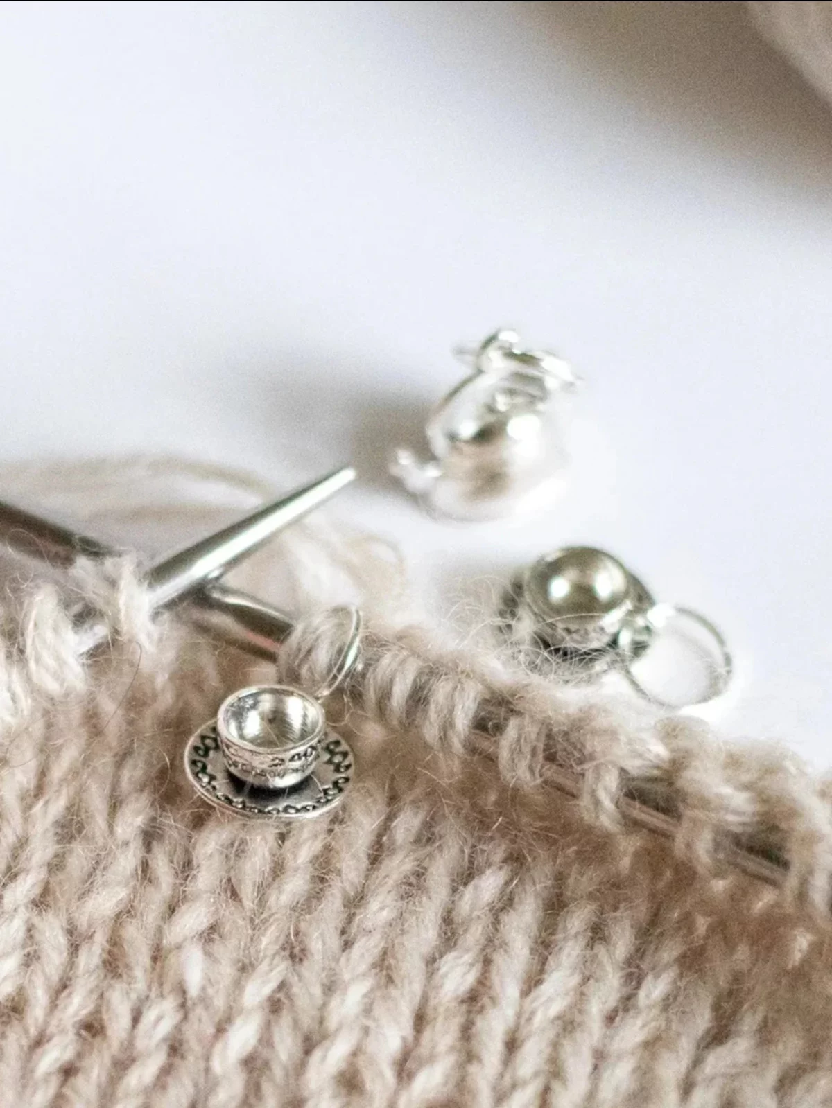 KNITS Tea for two- knittingmarkers set of 3pcs