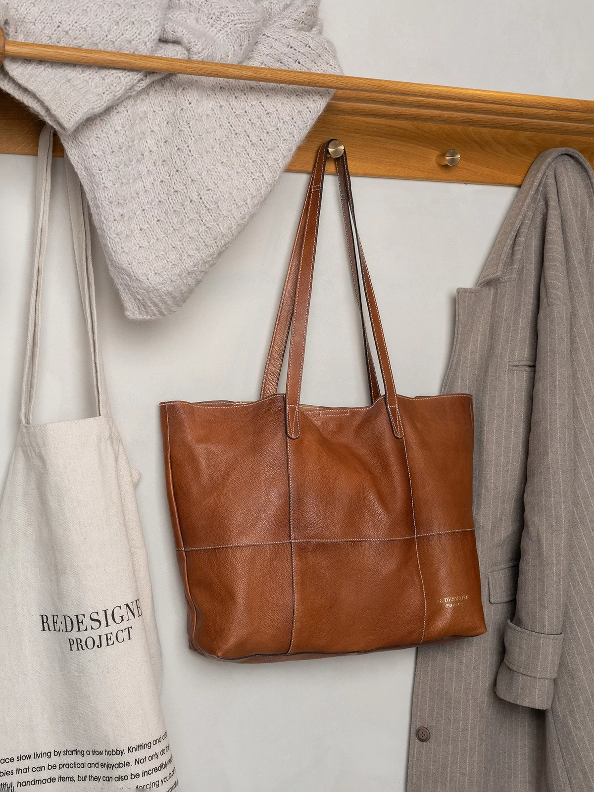 RE:DESIGNED Project 19 Soft Leather Shopper Bag