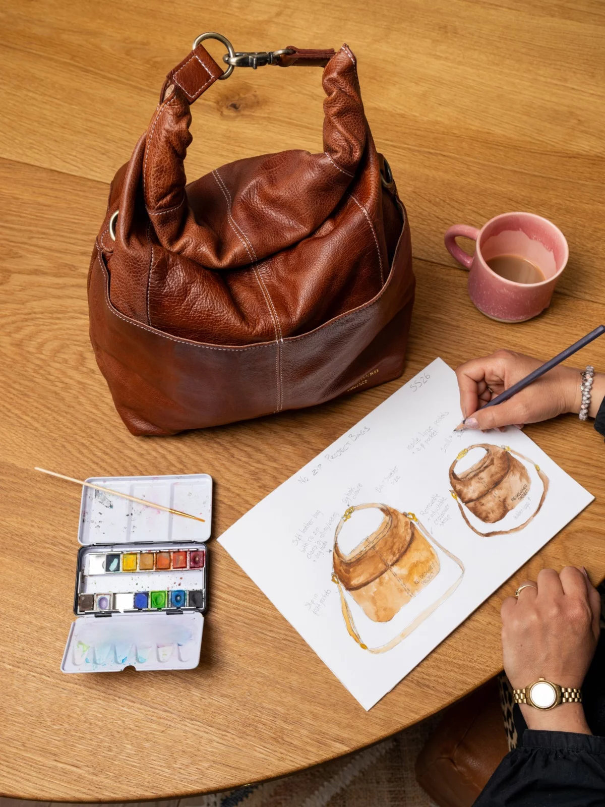 RE:DESIGNED Project 100 Leather Bag, Walnut