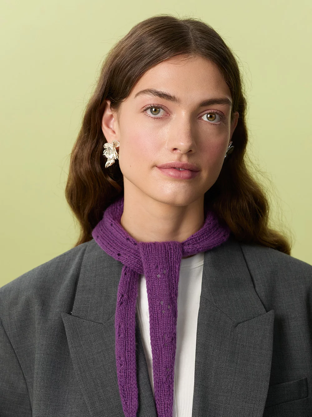 2607-01 Cashmere Miu Pointelle Scarf neuleohje englanti