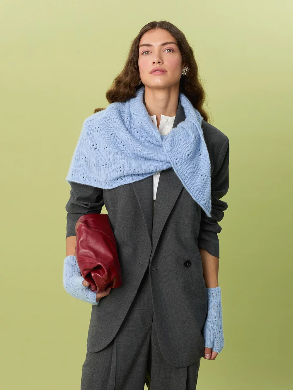 Sandnes 2607-03 Cashmere Miu Pointelle Shawl neuleohje englanti