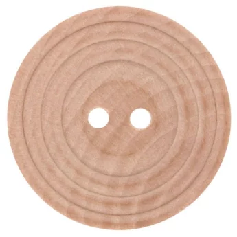 Wooden Button Beige 25mm