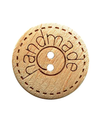 Wooden Button "Handmade" 15mm