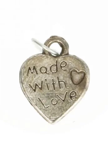 Metal "Made With Love" Charm