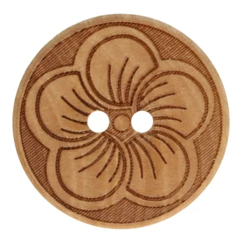 Wooden Button Flower Pattern