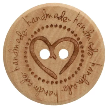 Wooden Button Handmade Heart