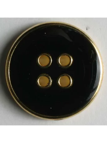 Metal Button Enamelled Black