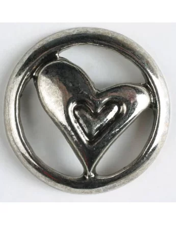 Shank Button Heart Silver