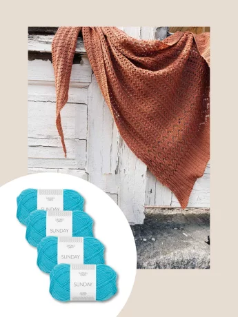 Jyväskylä Knit Fest TOIVO Shawl Kit, 6315 Dark Turquoise