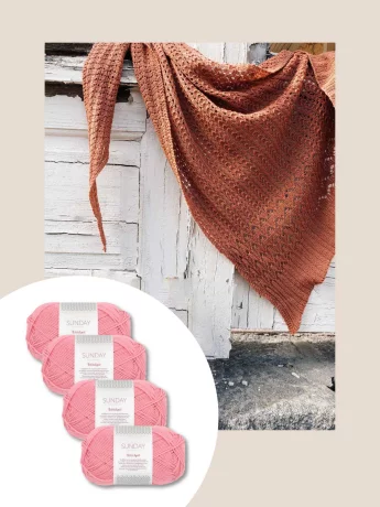 Jyväskylä Knit Fest TOIVO Shawl Kit, 4304 Plastic Pink