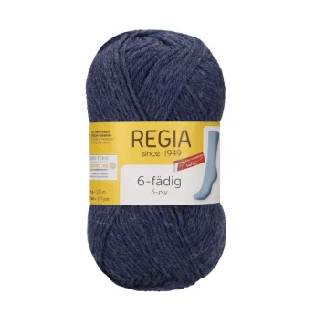 Regia Uni 6-ply 50g 02137 Farkunsininen meleerattu