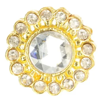 Rhinestone Button Gold 25mm