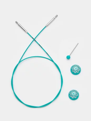 KnitPro Mindful Swivel kaapelit 60, 2x80, 100cm