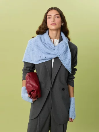 Sandnes 2607-03 Cashmere Miu Pointelle Shawl neuleohje englanti