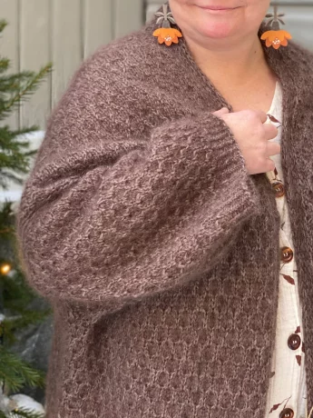 Anne Ventzel Cardi Cocoon Ruskea L-XL