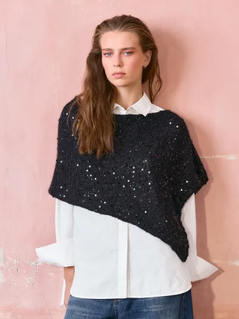 Sandnes 2610-04 Paljett Belle Poncho neuleohje englanti
